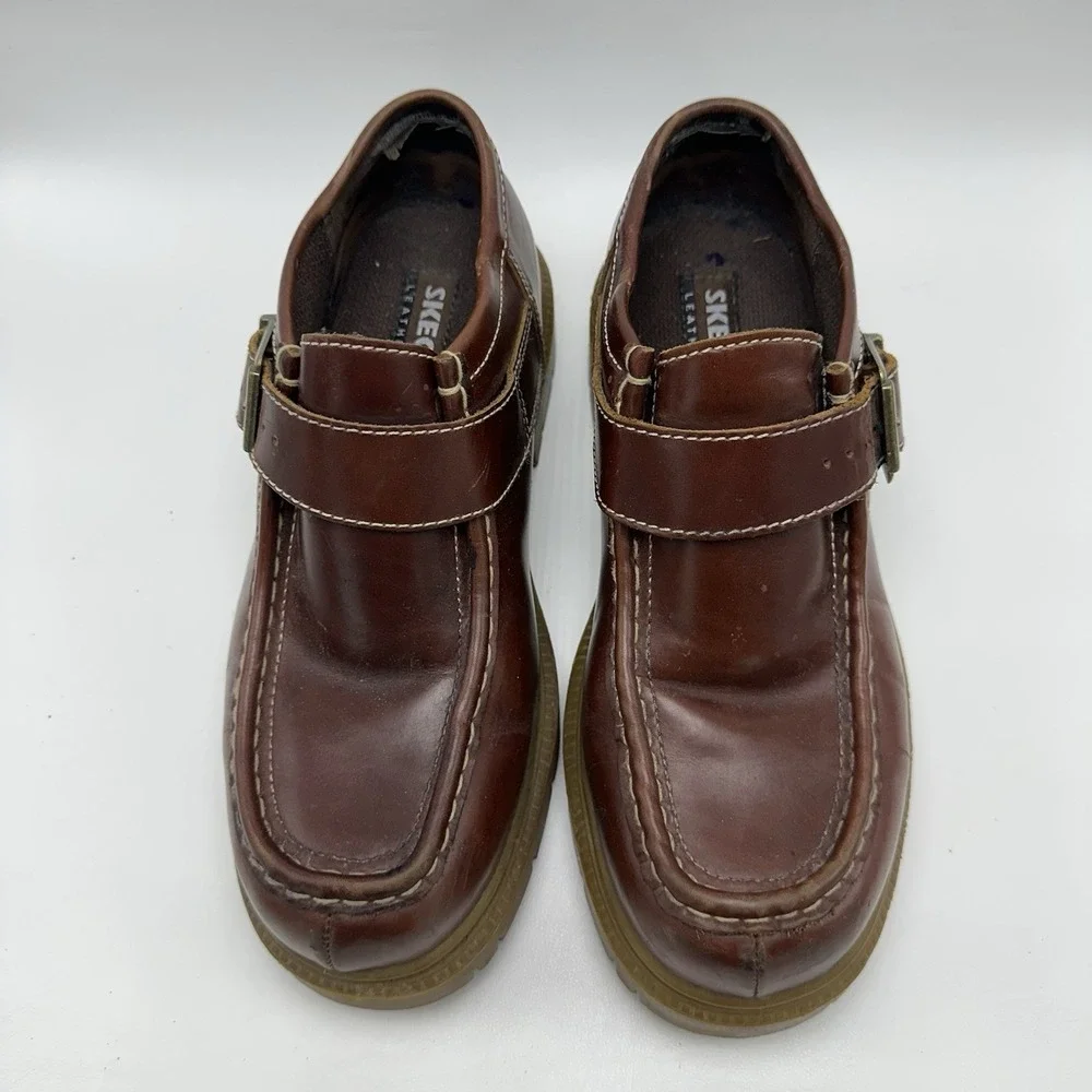 Skechers Buckle Platform Chukka‎ Chunky Lug Shoes Mens Sz 9.5 Y2K 90s Brown